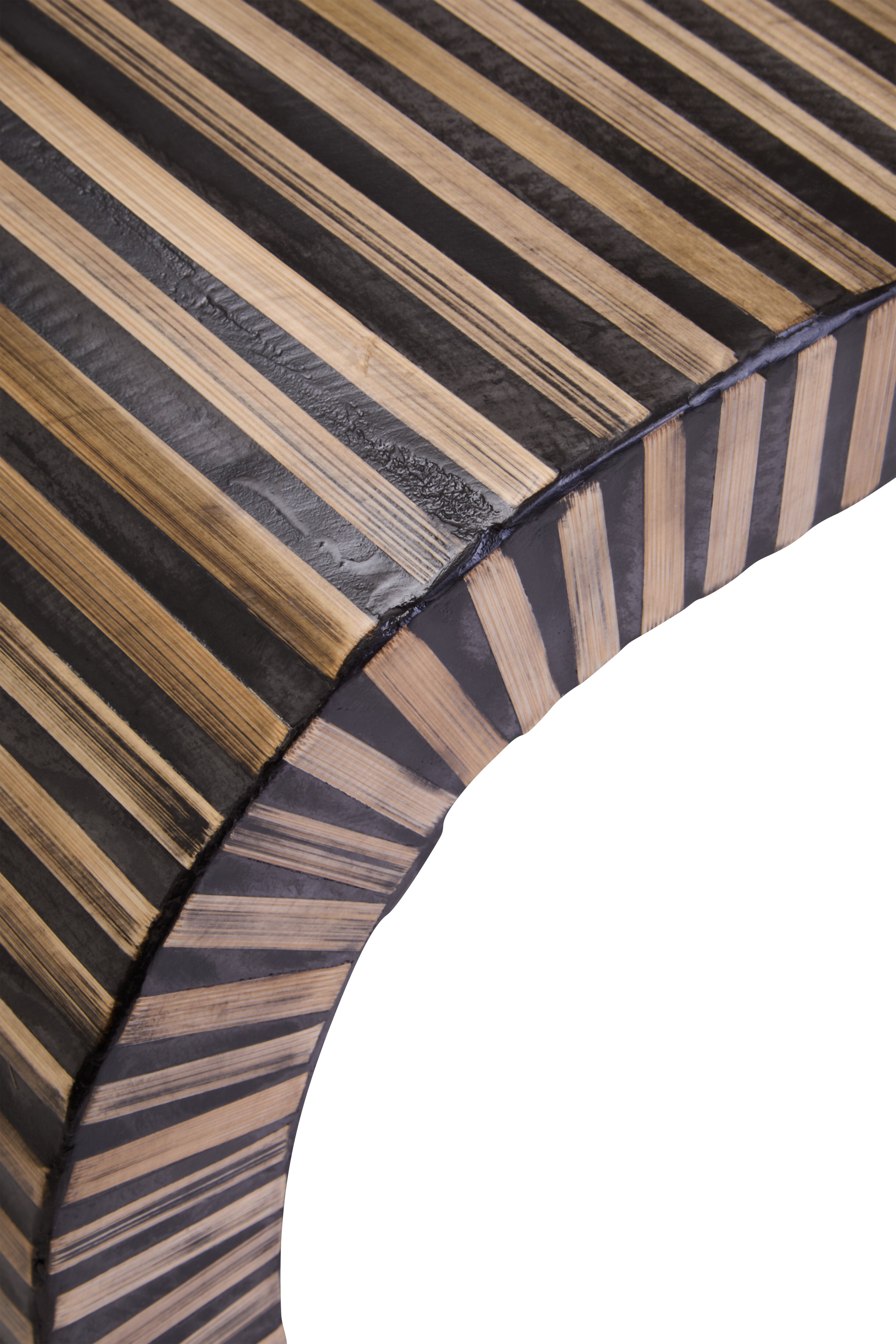 Antibes Bamboo Inlay Curved Coffee Table